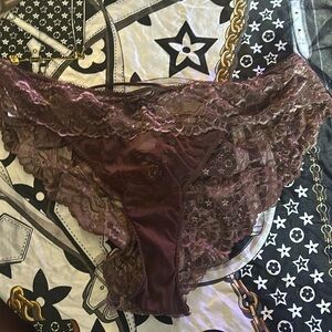 Adore me cranberry 2xl panties see through lace up
